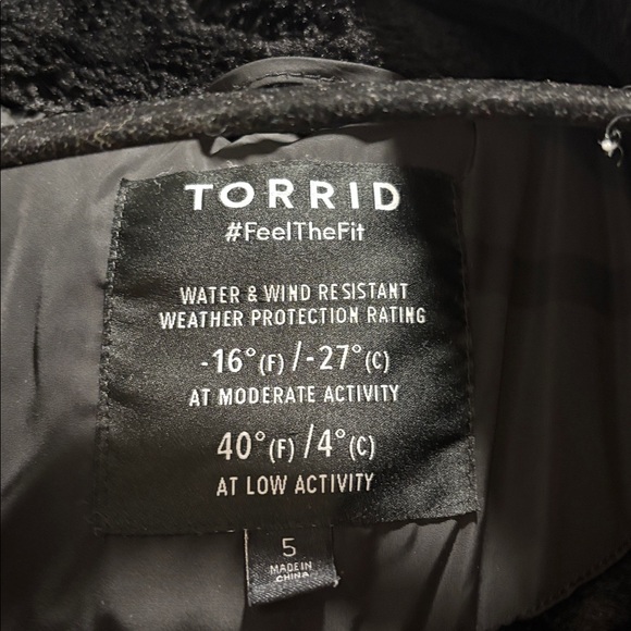 Torrid Black Puffer Jacket with Faux Fur Trim - Picture 2 of 3